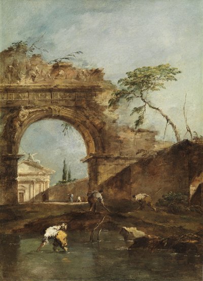 Paisaje - Capricho, c.1780 de Francesco Guardi