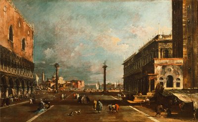 Pequeña plaza de San Marcos hacia San Giorgio, Venecia, de Francesco Guardi (1712-1793), óleo sobre lienzo, 45x72 cm de Francesco Guardi