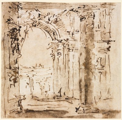 Boceto del laberinto de la Villa Pisani de Francesco Guardi