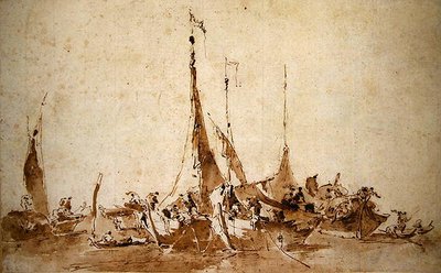 Estudios de barcos de pesca de Francesco Guardi