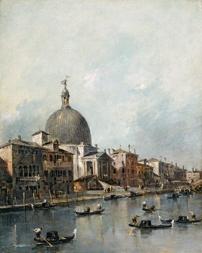 Iglesia de San Simeone Piccolo en el Gran Canal de Venecia (óleo sobre lienzo) de Francesco Guardi