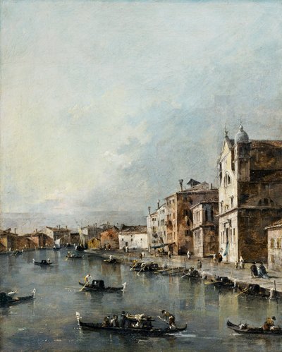 La iglesia de Santa Lucía en el Gran Canal de Venecia (óleo sobre lienzo) de Francesco Guardi