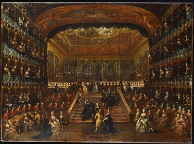 La cena y el baile en el Teatro San Benedetto Venecia, en honor de los Conti Del Nord, 22 de enero de 1782 de Francesco Guardi