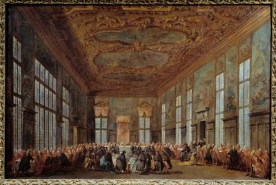 El Dogo de Venecia Alvise IV Mocinego ofrece desayuno a los embajadores de Francesco Guardi