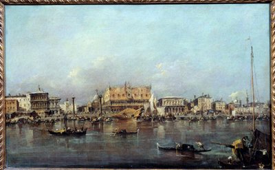 El Palacio Ducal visto desde el mar. Pintura de Francesco Guardi (1712-1793) siglo XVIII Dim. 0,42x0,68 m de Francesco Guardi