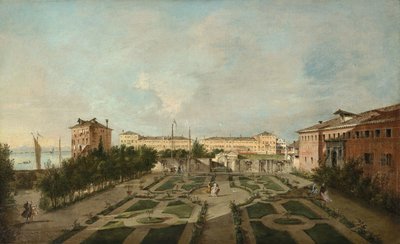 El jardín del Palacio Contarini dal Zaffo, c.1770 (óleo sobre lienzo) de Francesco Guardi