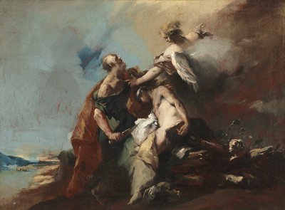 El sacrificio de Isaac, 1750s de Francesco Guardi