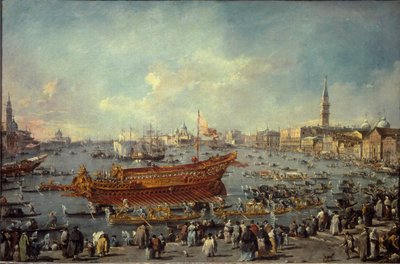 La partida del Bucentauro hacia el Lido de Venecia para la ceremonia del Día de la Ascensión de Francesco Guardi