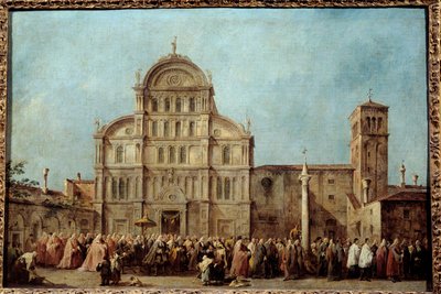 La procesión del Dogo de Venecia a la Iglesia de San Zacarías el Domingo de Pascua (1763). Aproximadamente 1766-1770 de Francesco Guardi