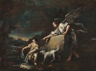 Tobías y el Ángel, 1750s de Francesco Guardi
