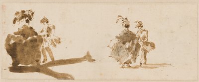 Dos parejas elegantes [verso] de Francesco Guardi