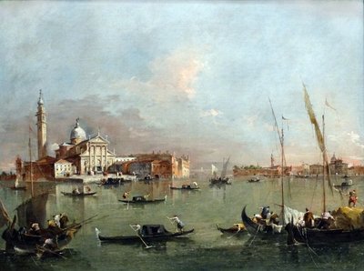 Venecia: San Giorgio Maggiore con la Giudecca y la Zitelle por Francesco Guardi de Francesco Guardi
