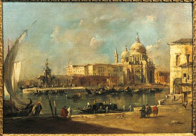 Vista de la Dogana y Santa Maria della Salute, Venecia de Francesco Guardi