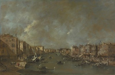 Vista del Gran Canal desde el Ponte di Rialto, después de 1775 de Francesco Guardi