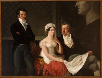 Retrato de la familia Cicognara, con el busto de Antonio Canova por Hayez, Francesco (1791-1882) de Francesco Hayez