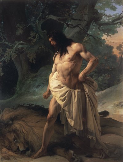 Sansón mata al león de Francesco Hayez