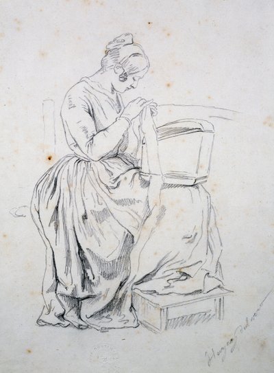 Estudio para el Retrato de su esposa de Francesco Hayez