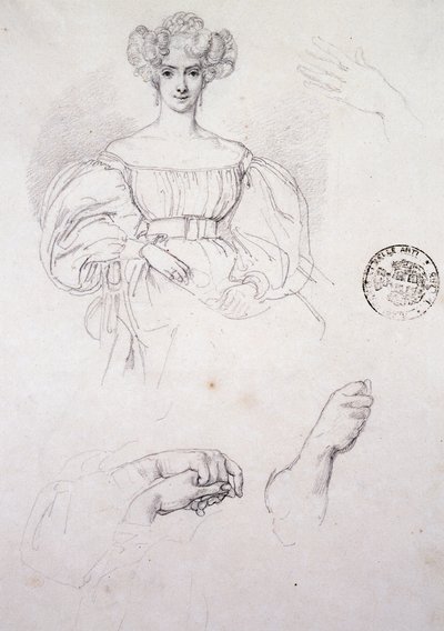 Estudio para el retrato de una mujer de Francesco Hayez