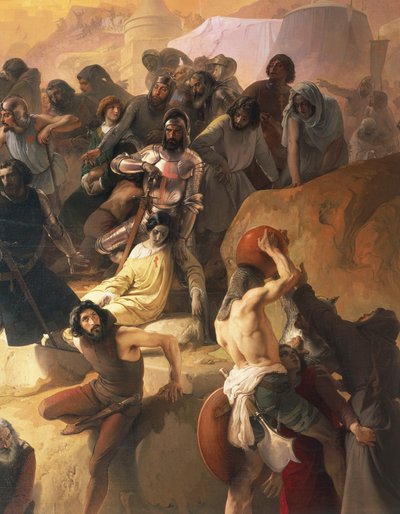 La sed sufrida por los primeros cruzados en Jerusalén (detalle) de Francesco Hayez
