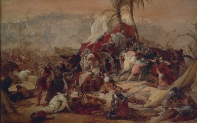 La sed de los primeros cruzados sufrida en Jerusalén, por Francesco Hayez de Francesco Hayez