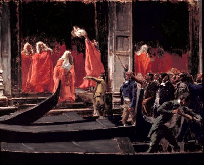 Última sesión del Senado de la República de Venecia en el momento de su entrada en el Reino de Italia en 1866 de Francesco Jacovacci