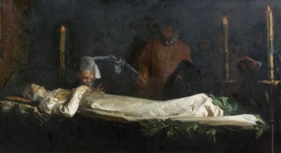 Miguel Ángel en el lecho de muerte de Vittoria Colonna de Francesco Jacovacci