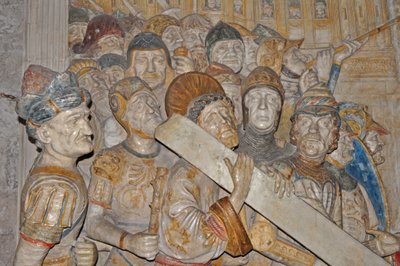 Francia, Aviñón, Palacio de los Papas, talla de mármol del Vía Crucis del Convento Celestino en Aviñón por Francesco Laurana de Francesco Laurana