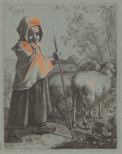 Niña pastora con rebaño de Francesco Londonio