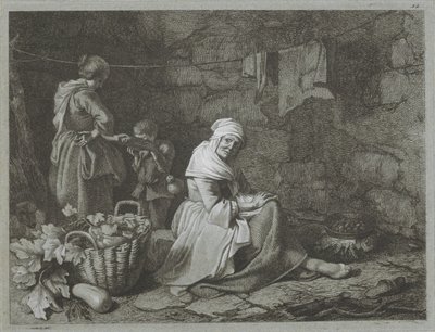 Cortijo de interiores Escenas de pastores (título de la serie) de Francesco Londonio