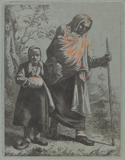 Campesina con bebé y niña pequeña, 1760-1764 de Francesco Londonio