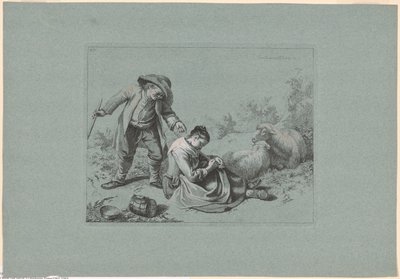 Lámina 10, del Conjunto de 12 escenas pastorales de Francesco Londonio
