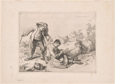 Lámina 10, del Conjunto de 12 escenas pastorales de Francesco Londonio