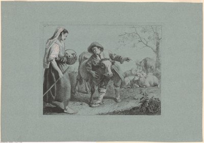 Lámina 2, del Conjunto de 12 escenas pastorales de Francesco Londonio
