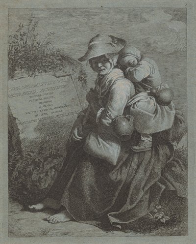 Mujer campesina sentada con niño dormido, 1758-1759 de Francesco Londonio