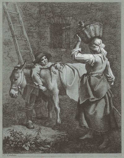 Pastor Hablando con una Chica de Granja, 1764 de Francesco Londonio