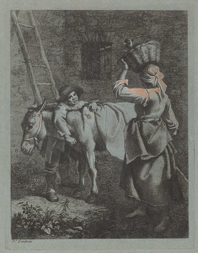 Pastor Hablando con una Campesina de Francesco Londonio