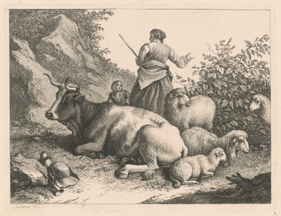Pastora de Pie con un Niño, después de 1776 de Francesco Londonio