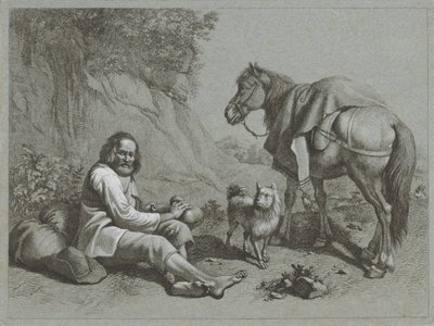 pastor descansando Escenas de pastores (título de la serie) de Francesco Londonio