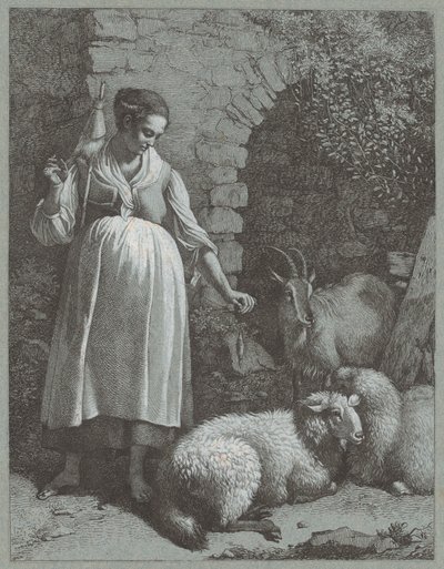 Mujer Hilando Hilo junto a un Arco de Francesco Londonio