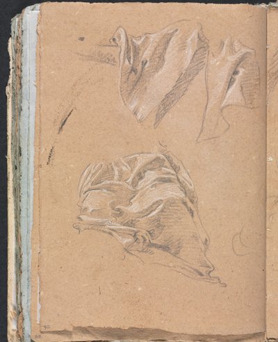 Cuaderno de bocetos de Verona: Estudios de drapeado (página 90) de Francesco Lorenzi