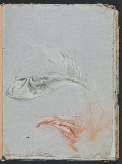 Cuaderno de bocetos de Verona: Estudios de drapeado página 17, 1760 de Francesco Lorenzi