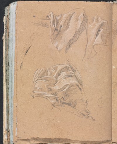 Cuaderno de Bocetos de Verona: Estudios de Drapería página 90, 1760 de Francesco Lorenzi