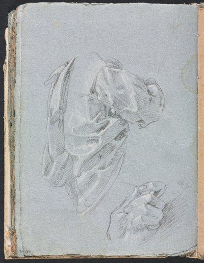Cuaderno de bocetos de Verona: Estudio de drapeado con mano izquierda (página 86) de Francesco Lorenzi