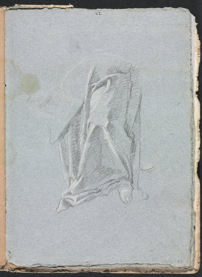 Cuaderno de bocetos de Verona: Drapería con pie página 83, 1760 de Francesco Lorenzi