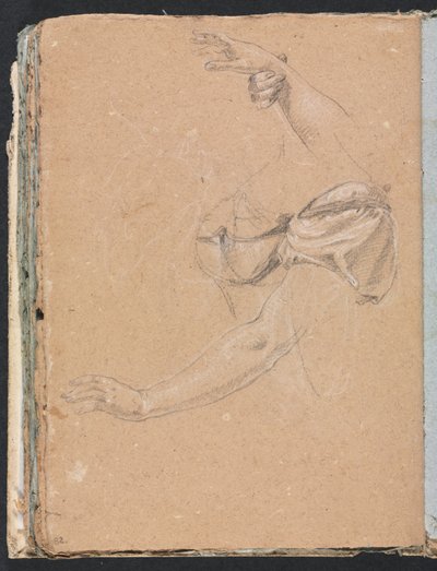 Cuaderno de Bocetos de Verona: Brazos y manos femeninas con drapeado (página 82) de Francesco Lorenzi