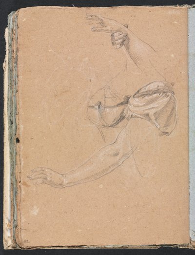 Cuaderno de bocetos de Verona: Brazos y manos femeninas con drapeado página 82, 1760 de Francesco Lorenzi