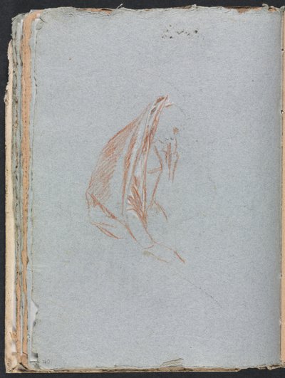 Cuaderno de bocetos de Verona: Figura femenina con capa página 40, 1760 de Francesco Lorenzi