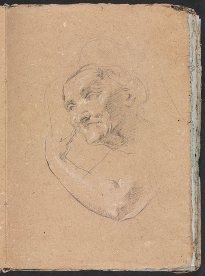 Cuaderno de bocetos de Verona: Cabeza de una mujer con brazo izquierdo (página 13) de Francesco Lorenzi