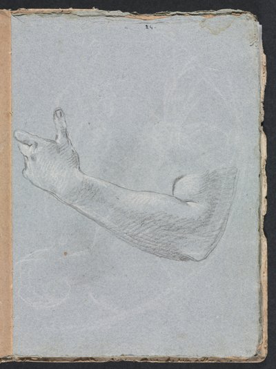 Cuaderno de bocetos de Verona: Brazo izquierdo y mano (página 47) de Francesco Lorenzi
