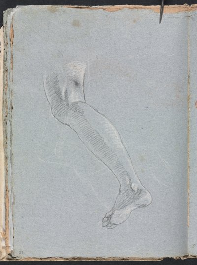 Cuaderno de bocetos de Verona: Pierna izquierda página 28, 1760 de Francesco Lorenzi